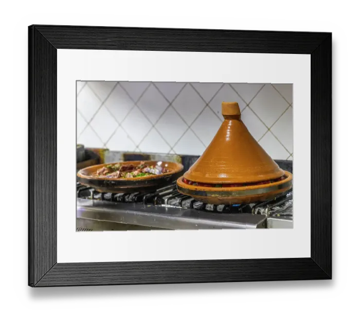Framed Print : Morocco, Taroudant Province. Hotel Dar Zitoune, cooking food in a tagine Framed Print : Morocco, Taroudant Province. Hotel Dar Zitoune, cooking food in a tagine