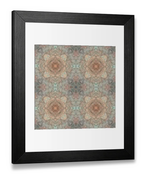 Framed Print : Blue, pink and brown abstract