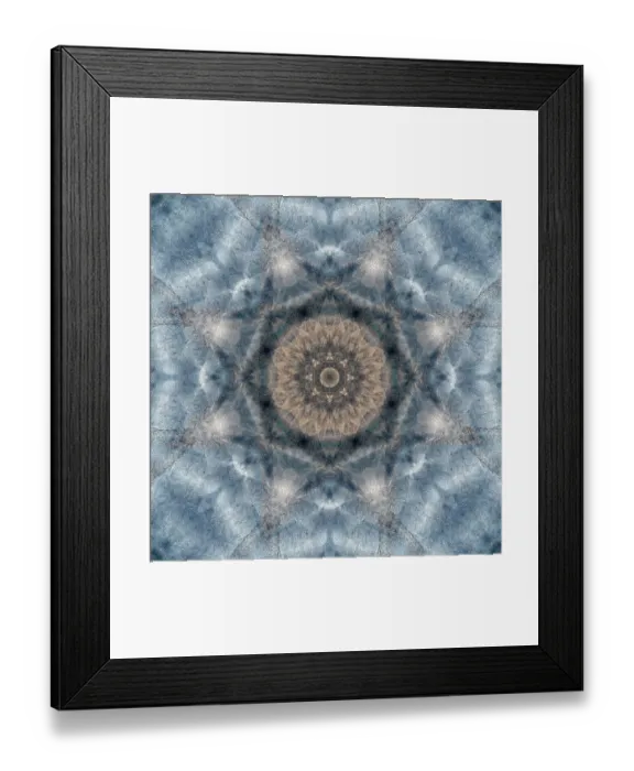 Framed Print : Blue and brown kaleidoscope abstract