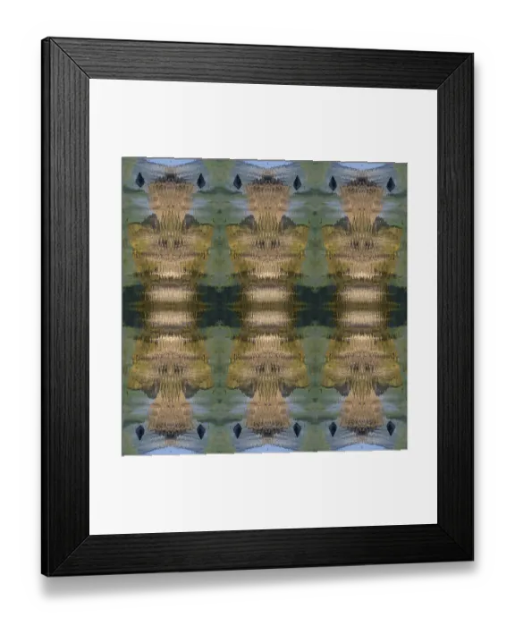 Framed Print : Tan, green and blue abstract Framed Print : Tan, green and blue abstract