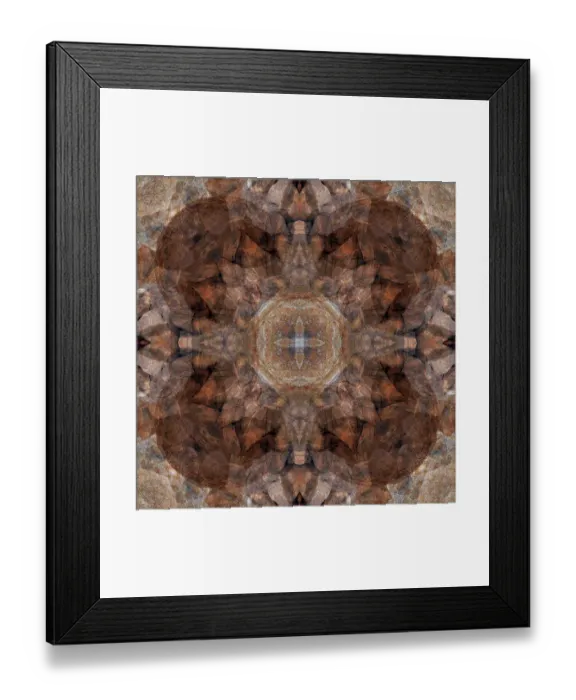 Framed Print : Blue and brown kaleidoscope abstract Framed Print : Blue and brown kaleidoscope abstract