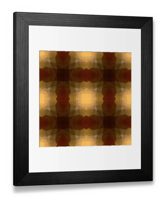 Framed Print : Brown, red, and yellow abstract