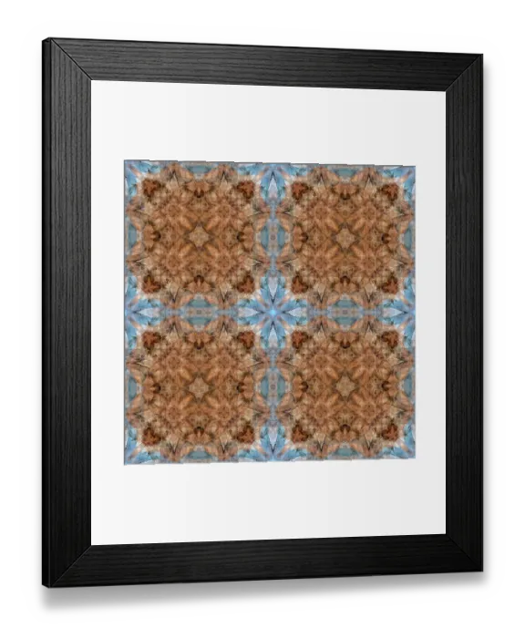 Framed Print : Blue and brown kaleidoscope abstract Framed Print : Blue and brown kaleidoscope abstract