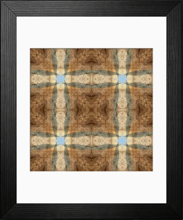 Framed Print : Blue and brown kaleidoscope abstract Framed Print : Blue and brown kaleidoscope abstract