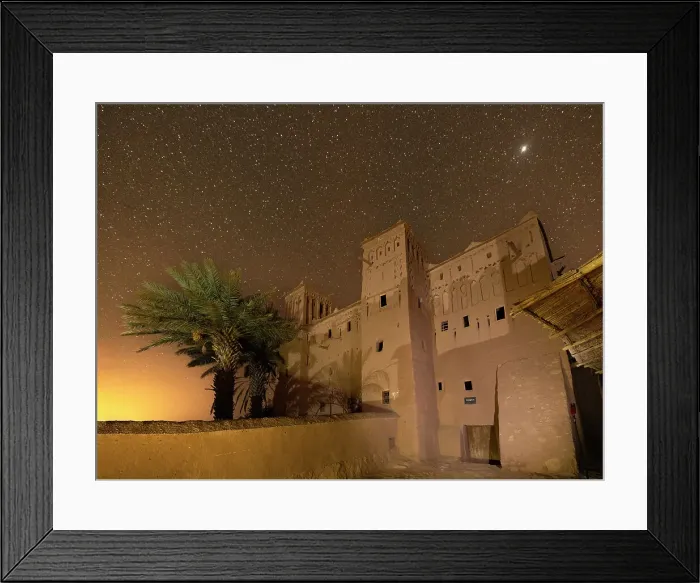 Framed Print : Morocco, Ouarzazate Province. Ait Ben Haddou, a UNESCO World Heritage Site. Stars