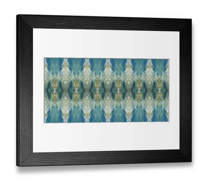 Framed Print : Blue, olive green and white abstract Framed Print : Blue, olive green and white abstract