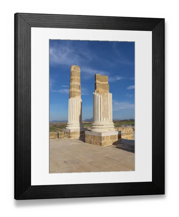 Framed Print : Ben Arous, Tunisia. Ruins of the Roman Capitol at the Uthina Archaeological Site Framed Print : Ben Arous, Tunisia. Ruins of the Roman Capitol at the Uthina Archaeological Site