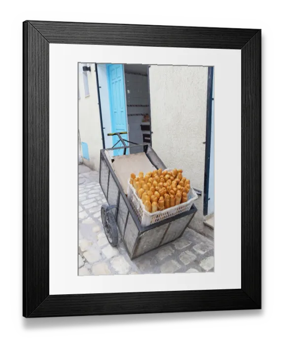 Framed Print : Tunis, Tunisia. Loaves of bread in a cart at a bakery Framed Print : Tunis, Tunisia. Loaves of bread in a cart at a bakery