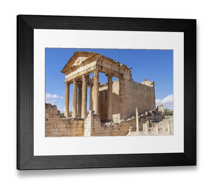 Framed Print : Dougga, Beja, Tunisia. The Capitol Temple at the Roman ruins Framed Print : Dougga, Beja, Tunisia. The Capitol Temple at the Roman ruins