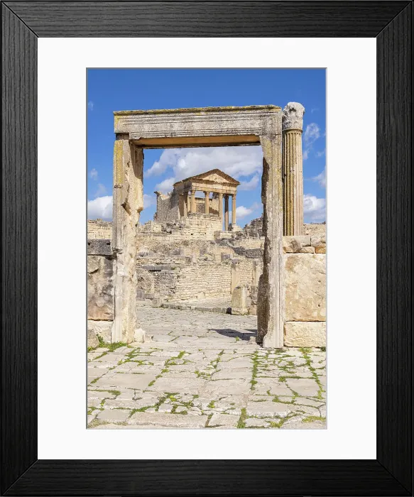 Framed Print : Dougga, Beja, Tunisia. The Capitol Temple at the Roman ruins Framed Print : Dougga, Beja, Tunisia. The Capitol Temple at the Roman ruins