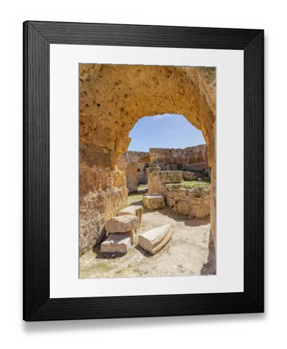 Framed Print : Tunis, Tunisia. Roman ruins of the Baths of Antoninus in Carthage