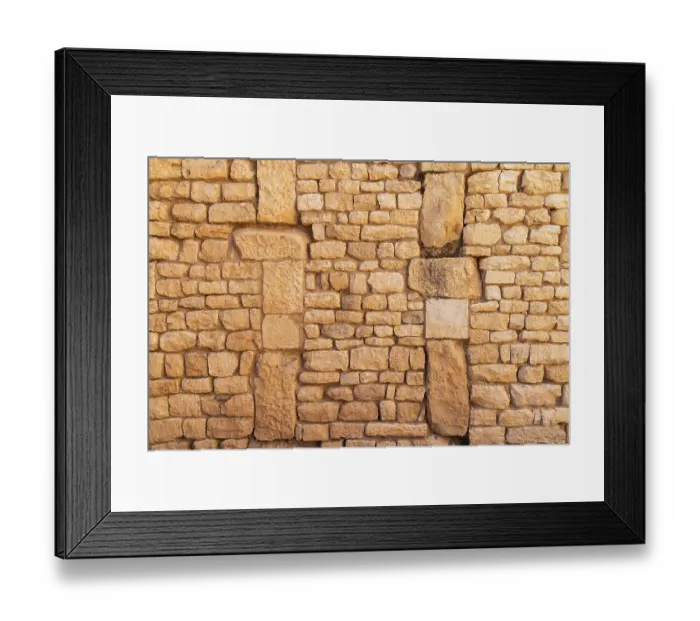 Framed Print : Dougga, Beja, Tunisia. Stone wall in a building at the Roman ruins