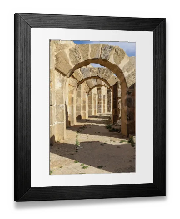 Framed Print : Ben Arous, Tunisia. Arches in the Roman Amphitheater at the Uthina Archaeological Site Framed Print : Ben Arous, Tunisia. Arches in the Roman Amphitheater at the Uthina Archaeological Site