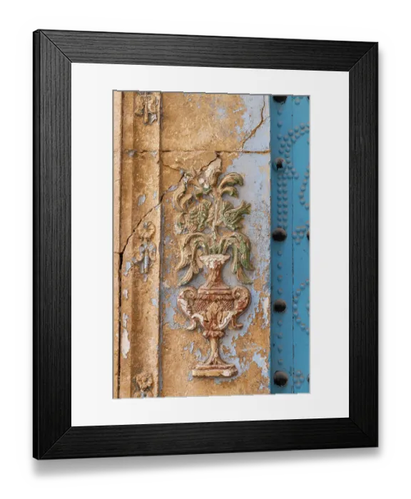 Framed Print : Tunis, Tunisia. Decorative tile work on a house near the Tunis Souk