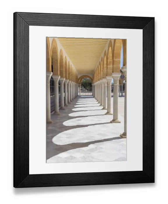 Framed Print : Monastir, Tunisia. Outside colonnade at the Bourguiba Mausoleum
