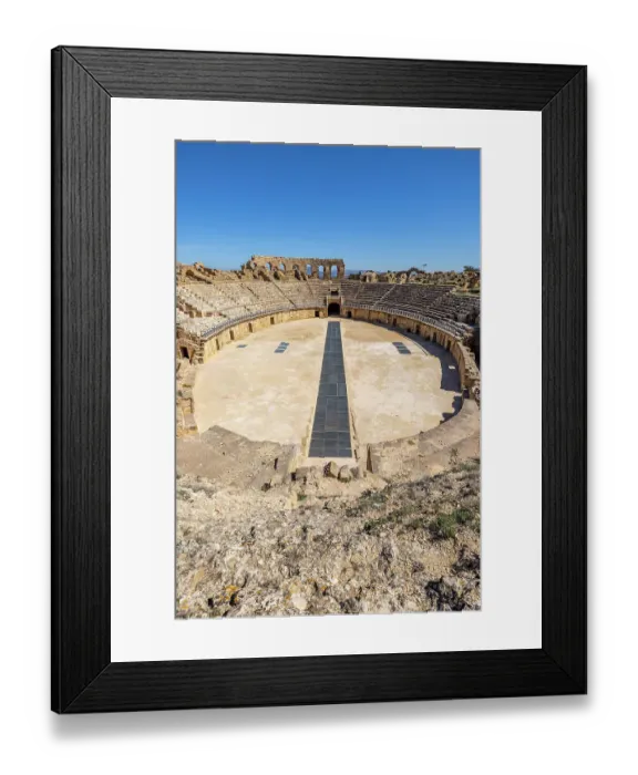 Framed Print : Ben Arous, Tunisia. The Roman Amphitheater at the Uthina archaeological site Framed Print : Ben Arous, Tunisia. The Roman Amphitheater at the Uthina archaeological site