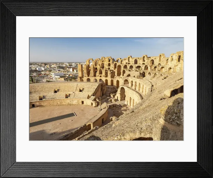 Framed Print : El Jem, Mahdia, Tunisia. March 14, 2023. Amphitheater of the Roman ruins at El Jem
