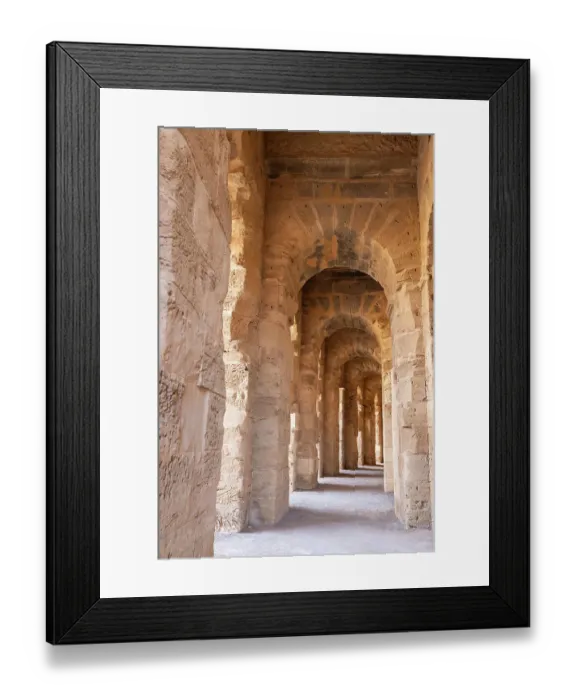 Framed Print : El Jem, Mahdia, Tunisia. Interior of the amphitheater of the Roman ruins at El Jem