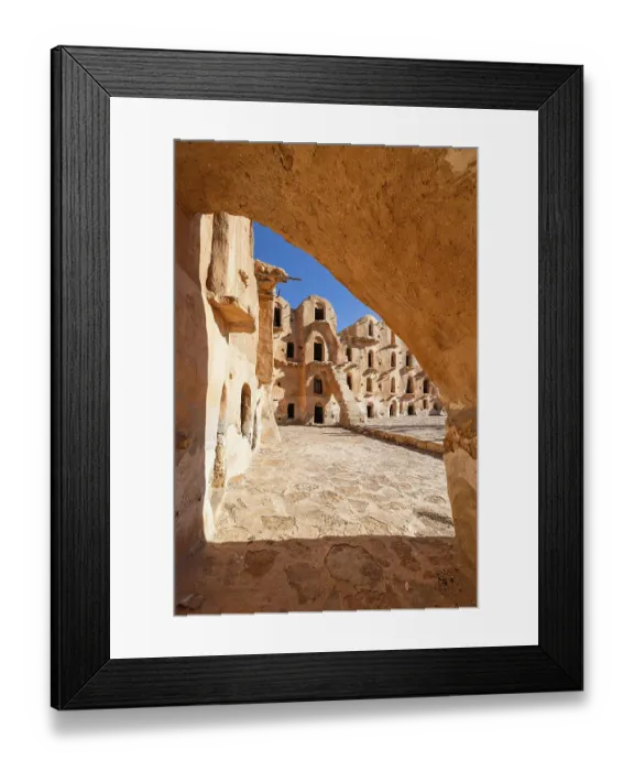 Framed Print : Tataouine, Tunisia. Ancient fortified Berber granary at Ksar Ouled Soltane, that was used as a set for the Star Wars movie, The Phantom Menace Framed Print : Tataouine, Tunisia. Ancient fortified Berber granary at Ksar Ouled Soltane, that was used as a set for the Star Wars movie, The Phantom Menace