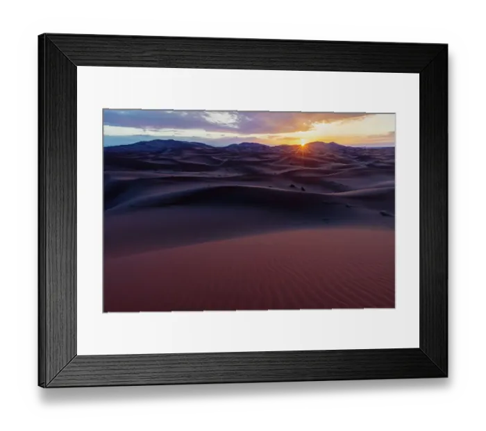 Framed Print : Africa, Erg Chebbi, Morocco. Desert landscape at sunset. ©Bill Young / Jaynes Gallery / DanitaDelimont.com Framed Print : Africa, Erg Chebbi, Morocco. Desert landscape at sunset. ©Bill Young / Jaynes Gallery / DanitaDelimont.com