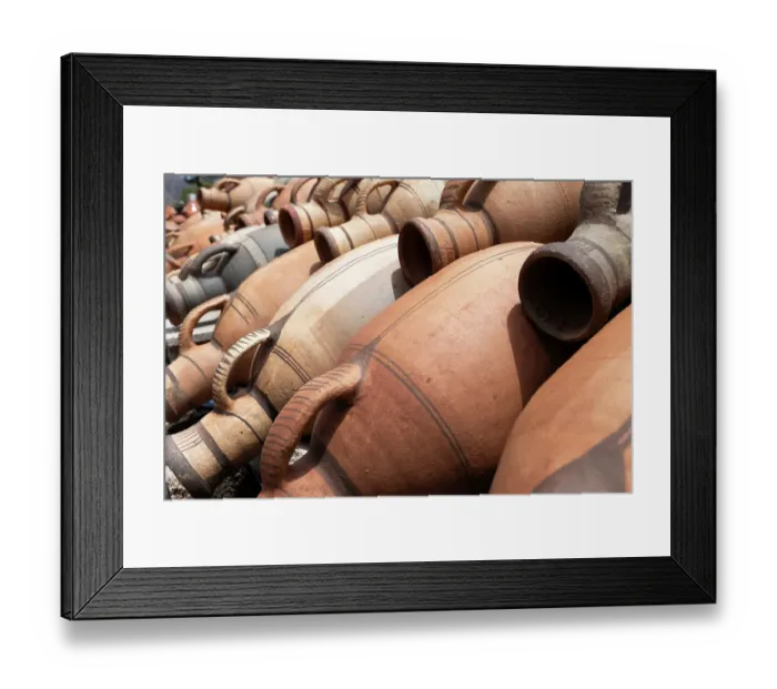 Framed Print : Africa, Morocco. Close-up of earthenware pottery. ©Bill Young  /  Jaynes Gallery  /  DanitaDelimont.com