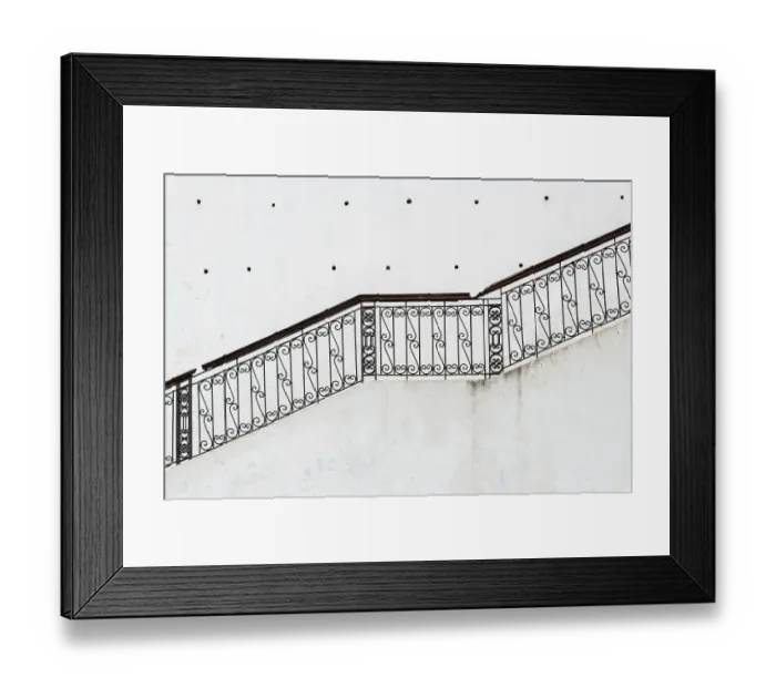 Framed Print : Africa, Morocco, Chefchaouen. View of metal staircase. ©Bill Young  /  Jaynes Gallery  /  DanitaDelimont.com