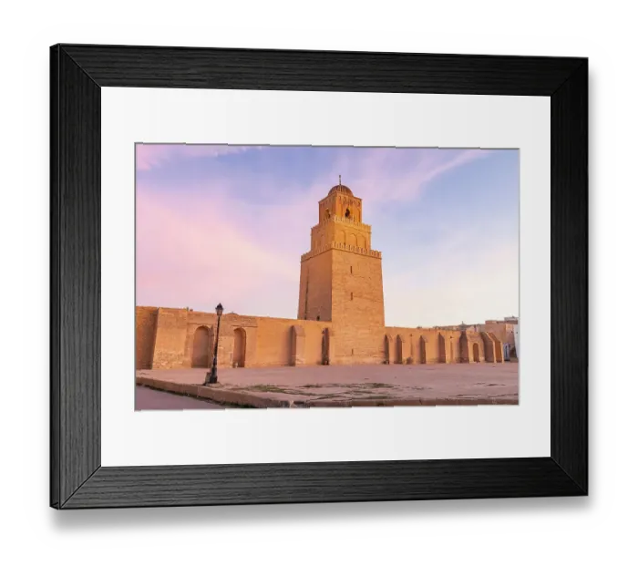 Framed Print : Kairouan, Tunisia. Minaret of the Great Mosque of Kairouan at sunset Framed Print : Kairouan, Tunisia. Minaret of the Great Mosque of Kairouan at sunset
