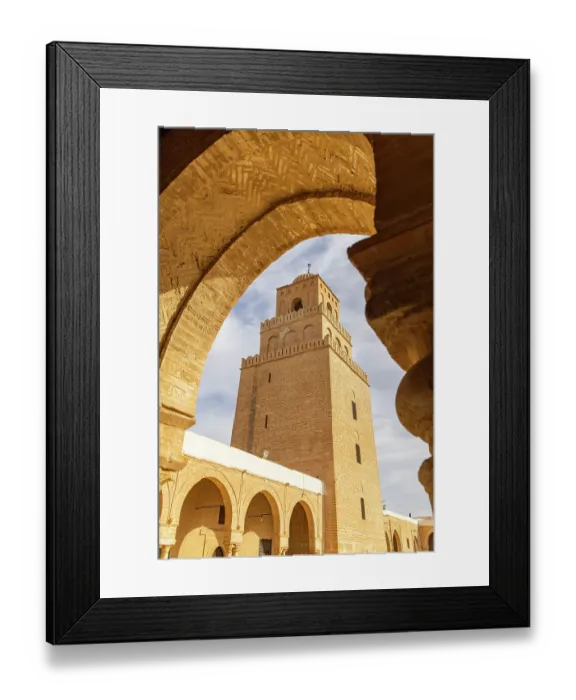 Framed Print : Kairouan, Tunisia. Minaret of the Great Mosque of Kairouan