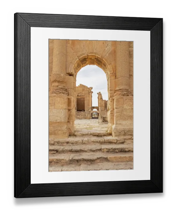 Framed Print : Subaytilah, Kasserine, Tunisia. Capitoline temples at the Byzantine Roman ruins in Sbeitla Framed Print : Subaytilah, Kasserine, Tunisia. Capitoline temples at the Byzantine Roman ruins in Sbeitla