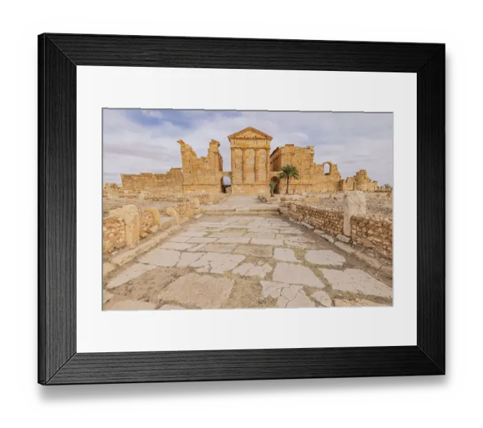 Framed Print : Subaytilah, Kasserine, Tunisia. Capitoline temples at the Byzantine Roman ruins in Sbeitla Framed Print : Subaytilah, Kasserine, Tunisia. Capitoline temples at the Byzantine Roman ruins in Sbeitla