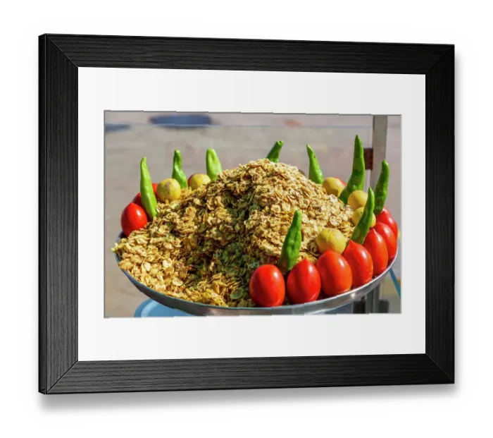 Framed Print : South India. Traditional Indian food. Peppers, tomatoes, lemons and grains Framed Print : South India. Traditional Indian food. Peppers, tomatoes, lemons and grains
