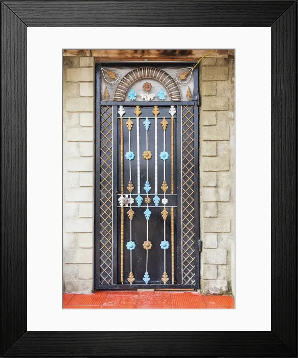 Framed Print : Khanyar, Srinagar, Jammu and Kashmir, India. An ornately decorated door Framed Print : Khanyar, Srinagar, Jammu and Kashmir, India. An ornately decorated door