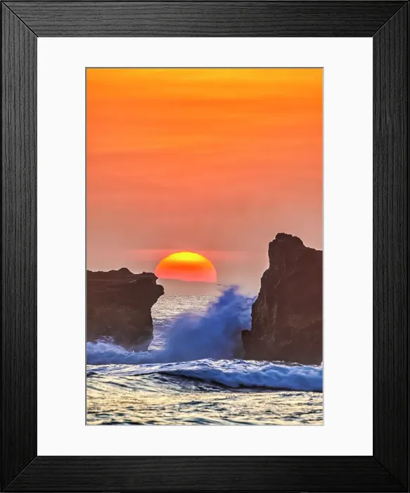 Framed Print : Sunset in Bali, Indonesia, a tropical paradise