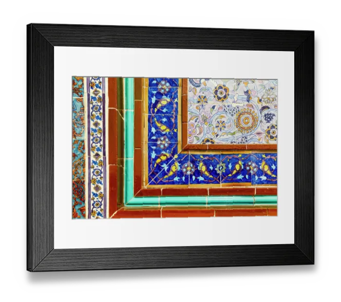 Framed Print : Qatar, Doha. Traditional style Islamic tile work. Katara Cultural village Framed Print : Qatar, Doha. Traditional style Islamic tile work. Katara Cultural village