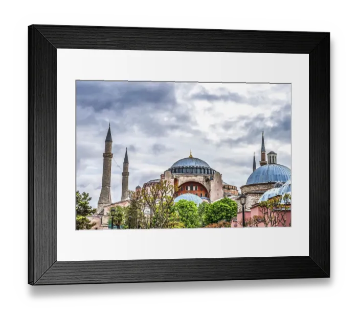 Framed Print : Hagia Sophia, Istanbul, Turkey. Emperor Justinian built cathedral of Constantinople in 537 AD. In 1453 Ottoman Turks converted to mosque. 1935 a museum and 2020 mosque again Framed Print : Hagia Sophia, Istanbul, Turkey. Emperor Justinian built cathedral of Constantinople in 537 AD. In 1453 Ottoman Turks converted to mosque. 1935 a museum and 2020 mosque again