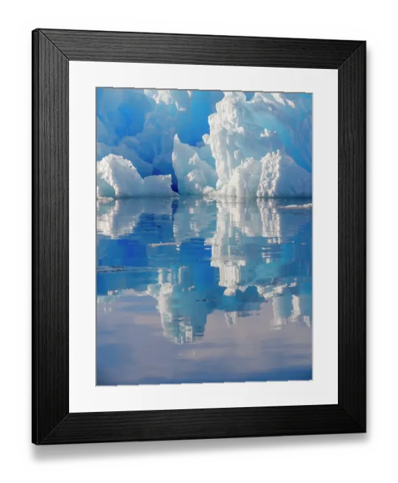 Framed Print : Landscape with icebergs in the Sermilik (Sermiligaaq) Icefjord in East Greenland. Ammassalik, Danish Territory