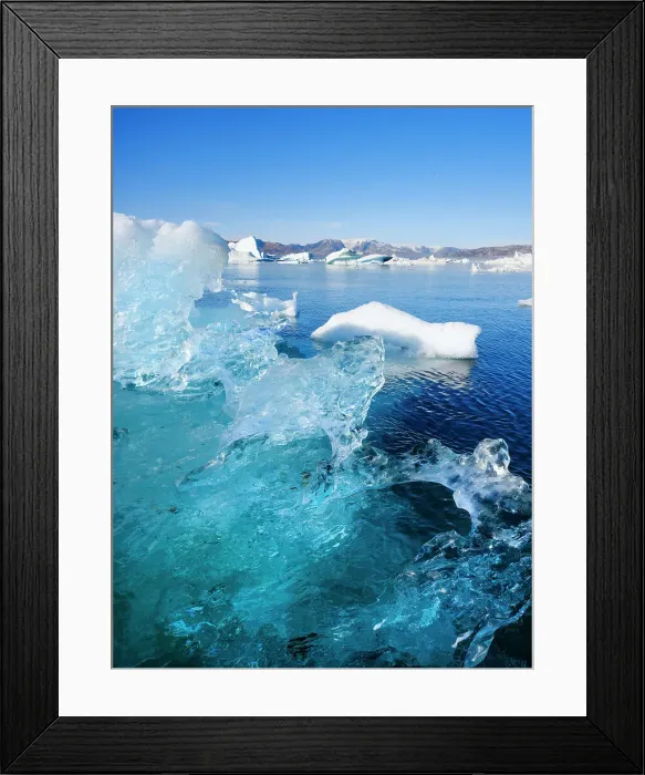 Framed Print : Landscape with icebergs in the Sermilik (Sermiligaaq) Icefjord in the Ammassalik area in East Greenland. North America, Greenland, Ammassallik, Danish Territory, autumn Framed Print : Landscape with icebergs in the Sermilik (Sermiligaaq) Icefjord in the Ammassalik area in East Greenland. North America, Greenland, Ammassallik, Danish Territory, autumn