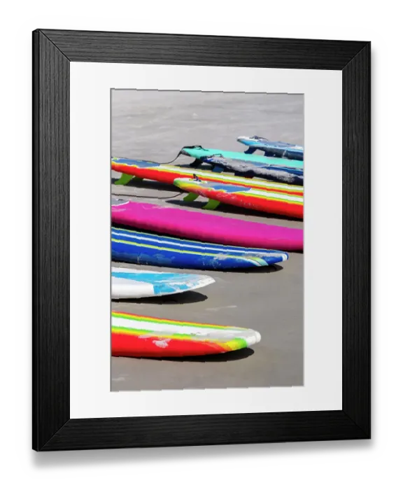 Framed Print : Colorful surfboards on the beach Framed Print : Colorful surfboards on the beach