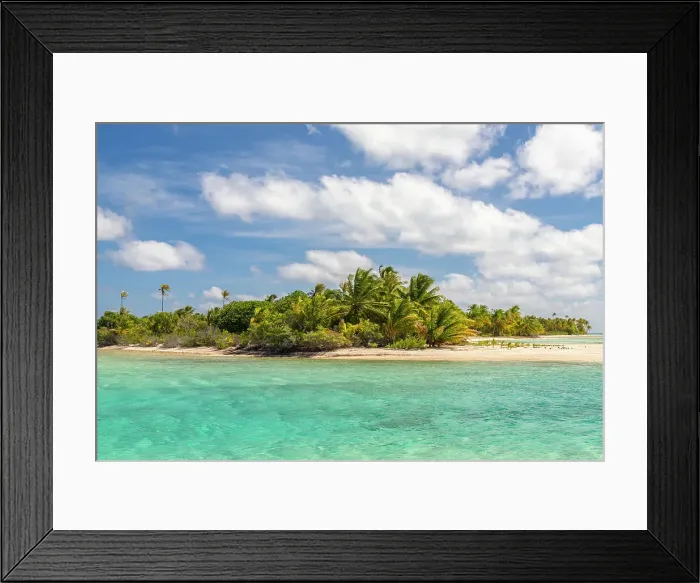 Framed Print : French Polynesia, Tikehau Atoll. Atoll beach and ocean. ©Cathy & Gordon Illg  /  Jaynes Gallery  /  DanitaDelimont.com