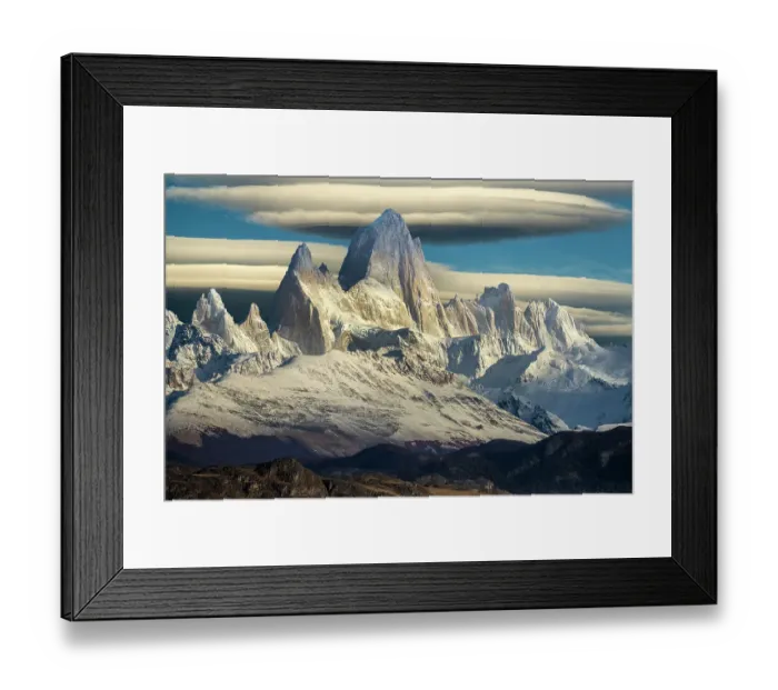Framed Print : Argentina, Patagonia. Lenticular clouds above Mt. Fitzroy. ©Jim Zuckerman / Jaynes Gallery / DanitaDelimont.com Framed Print : Argentina, Patagonia. Lenticular clouds above Mt. Fitzroy. ©Jim Zuckerman / Jaynes Gallery / DanitaDelimont.com