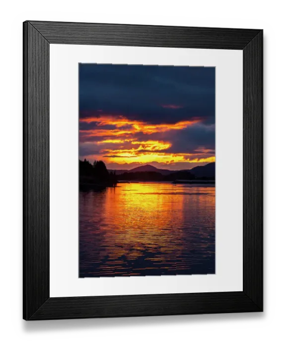Framed Print : USA, Alaska, Sitka. Sunset on ocean and mountain landscape. ©Cathy & Gordon Illg  /  Jaynes Gallery  /  DanitaDelimont.com