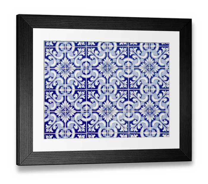 Framed Print : Portugal, Aveiro. Colorful azulejo tiles on the exterior wall of house