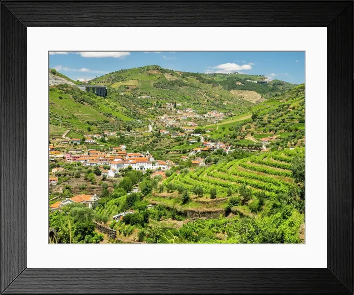Framed Print : Portugal, Douro Valley, Pinhao. The vineyards of the Douro Valley above Pinhao are set on terraced hillsides above the Douro River Framed Print : Portugal, Douro Valley, Pinhao. The vineyards of the Douro Valley above Pinhao are set on terraced hillsides above the Douro River