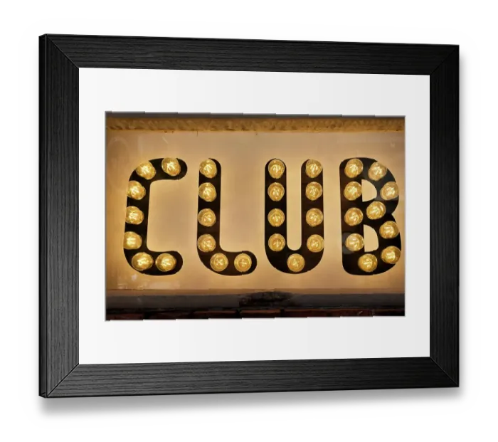 Framed Print : Lisbon, Portugal. Club sign