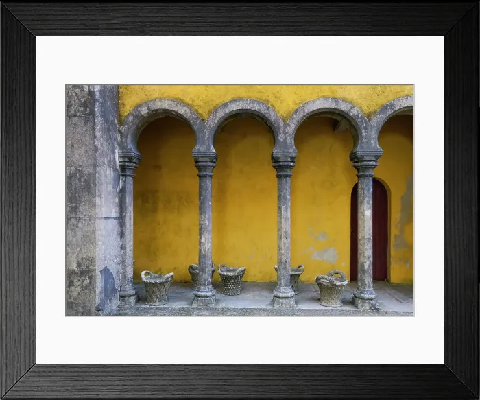 Framed Print : Sintra, Portugal. Pena Palace. The castle and monastery was built in the late 1400's and was later purchased in 1838 by King Ferdinand and the palace was built and completed by 1854. Designated UNESCO site