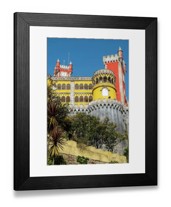 Framed Print : Sintra, Portugal. Pena Palace. The castle and monastery was built in the late 1400's and was later purchased in 1838 by King Ferdinand and the palace was built and completed by 1854. Designated UNESCO site
