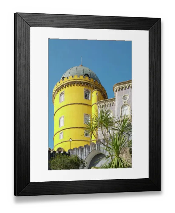 Framed Print : Sintra, Portugal. Pena Palace. The castle and monastery was built in the late 1400's and was later purchased in 1838 by King Ferdinand and the palace was built and completed by 1854. Designated UNESCO site Framed Print : Sintra, Portugal. Pena Palace. The castle and monastery was built in the late 1400's and was later purchased in 1838 by King Ferdinand and the palace was built and completed by 1854. Designated UNESCO site