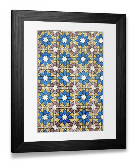Framed Print : Sintra, Portugal. Pena Palace. site. Traditional tiles on a wall at the palace