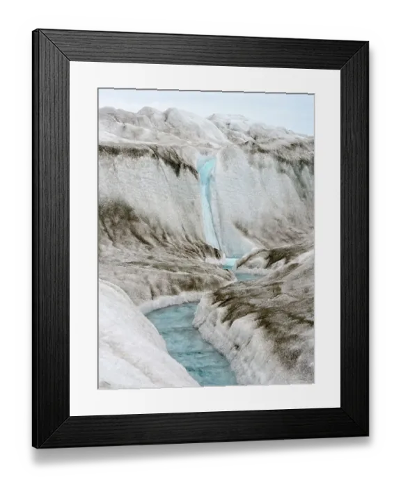 Framed Print : Drainage system on the surface of the ice sheet. The brown sediment on the ice is created by the rapid melting of the ice. Landscape of Greenland near Kangerlussuaq, Kingdom of Denmark Framed Print : Drainage system on the surface of the ice sheet. The brown sediment on the ice is created by the rapid melting of the ice. Landscape of Greenland near Kangerlussuaq, Kingdom of Denmark
