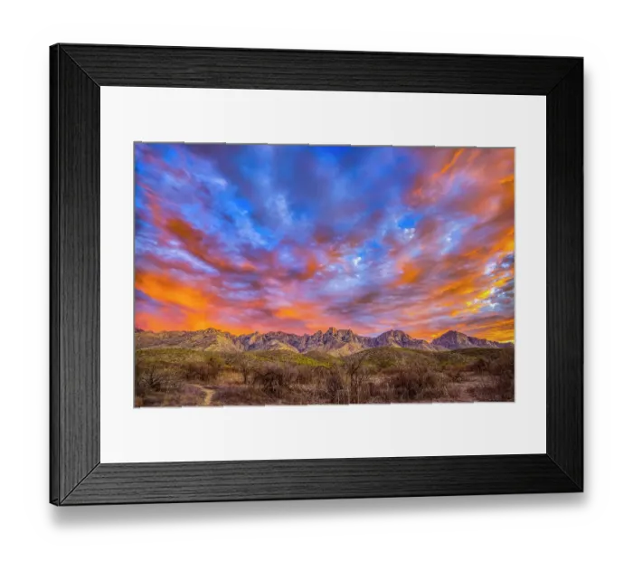 Framed Print : USA, Arizona, Tucson. Sunset on Catalina Mountains. ©Fred Lord / Jaynes Gallery / DanitaDelimont.com Framed Print : USA, Arizona, Tucson. Sunset on Catalina Mountains. ©Fred Lord / Jaynes Gallery / DanitaDelimont.com